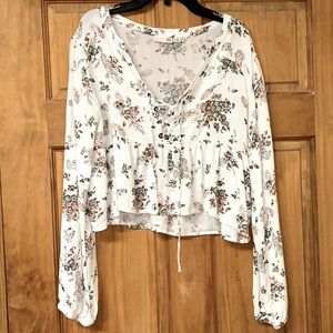 Cropped Peasant Blouse